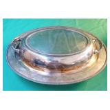 Silver plated covered serving dish 11.5 x