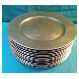 16 gold plastic chargers 13"