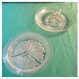 Glass divided serving plates 7.5"