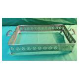 Silver plated casserole dish footed stand 8 x 12