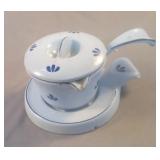 DRU Holland Blue Tulip Enameled 9.5"