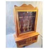 Mini wood handmade gun display case 12 x 18 x 5