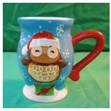 Christmas Owl Coffee Mug Holliday Time 22 oz.