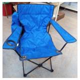Folding-portable blue camping chair with bag