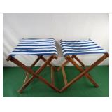 Set of 2 wood collapsible-portable camping stool