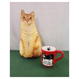 Leslie Anne Ivory Cat soft weighted doorstop,