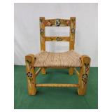 Painted Wood Childs Chair Folk Art Decor
