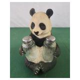 Panda salt and pepper shakers holder 7" tall