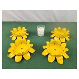 Metal candle holders and a mini candle