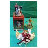 Christmas decorations including angel ornament,