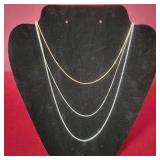 3 Necklaces - Two 925 Silver, One Copper color