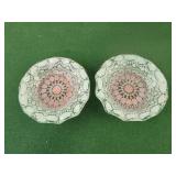 Sydenstricker pink and white Glass 4"