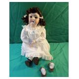 Porcelain German doll with movable limbs-