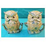 Owl creamer-sugar bowl-salt-pepper set.