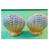 Sea shell salt and pepper shaker set.