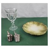 2 silver plated napkin rings ice bucket,