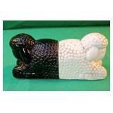 Black and white sheep salt and pepper set