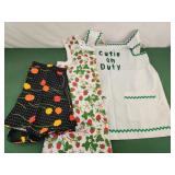 Vintage Aprons 2 full 1 half