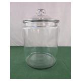 Very large glass jar with lid  14" tall 9"
