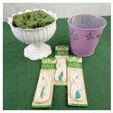 Misc lot including purple planter with