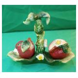 Apple on a tree tray salt and pepper