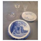 Wine glasses and misc dessert plates