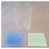 Glass flower vases 4.5 x 6 and 2 handmade