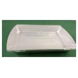 Aluminum cake pan with lid 12" x  9.5"