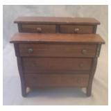 Wood doll house dresser 7 x 6.5 x 4