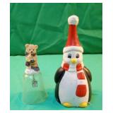 Penguin and bear Christmas bells