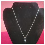 .925 Silver Chain with .925 Aquamarine color stone