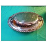 Silver plated oval covered serving dish