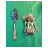 Silver plated cake serving set