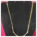 Gold Colored Necklace with Clear Stones