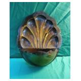 Hanging brass colored planter 13 x 16