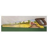 Painted handsaw 29" long
