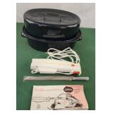 Small enamel oval roaster pan, sunbeam electric