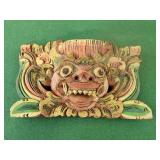 CARVED WOOD PAINT DECORATED ASIAN wall art 8x5