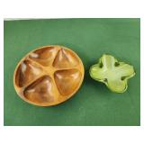 Green Glass Art Glass Trinket Dish Bowl MCM