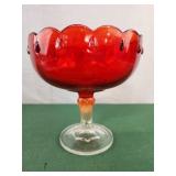 Indiana Glass Tear Drop Red with Clear