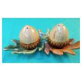 Acorns on leaves salt and pepper shaker
