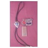 Bluegrass Belt Buckle, Bolo Tie and Lighter