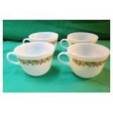 Set of 4 vintage Pyrex coffee cups 2.5" tall