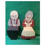 Hand painted wood shelves old man