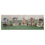 5 pc village porcelain 4.5" 1 has light