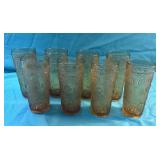 Set of 8 amber color drinking glasses 6.5ï¿½