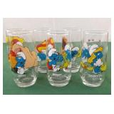 Vintage 1982 Set of 6 16oz Smurf Glasses