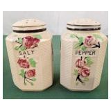 Set of hand painted salt and pepper