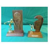 2 bowling trophies