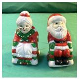 Set of Santa and Mrs. Claus salt and pepper